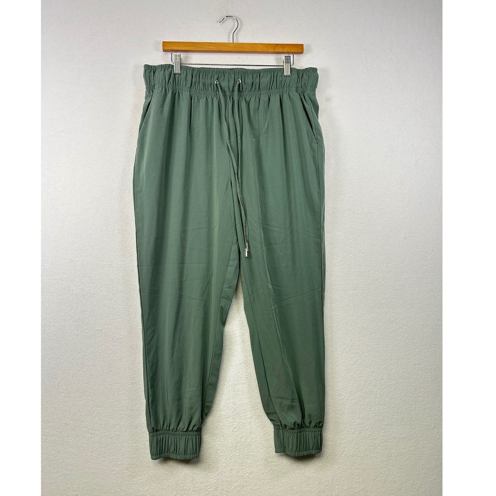 ONE by  Regter Women's Green Jogger Pants Elastic Waist Drawstring Pockets XL TG